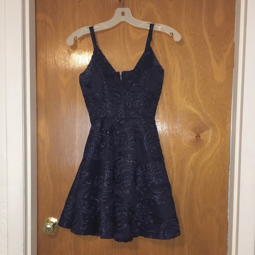Trixxi Navy Blue Prom Dress